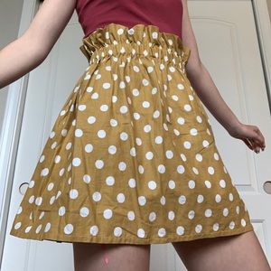 YELLOW POLKA DOT SKIRT